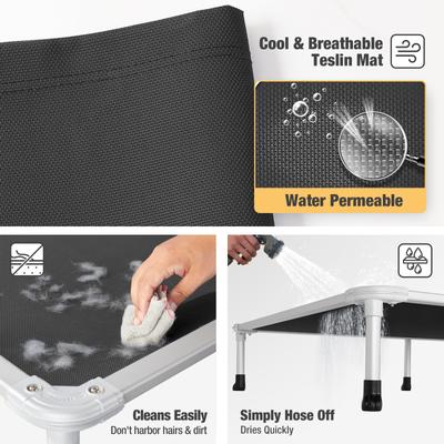 Show full view: Veehoo Chew-Proof Silver Aluminum Frame Elevated Dog Bed, Black, Large slide 7 of 12