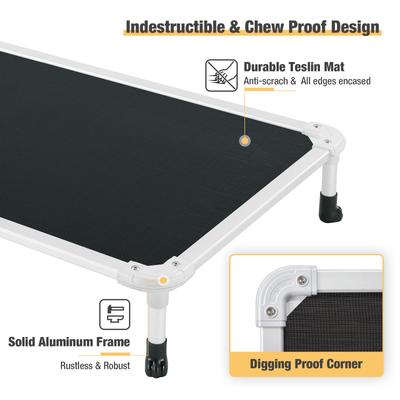 Show full view: Veehoo Chew-Proof Silver Aluminum Frame Elevated Dog Bed, Black, Large slide 6 of 12