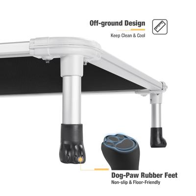 Show full view: Veehoo Chew-Proof Silver Aluminum Frame Elevated Dog Bed, Black, Large slide 4 of 12