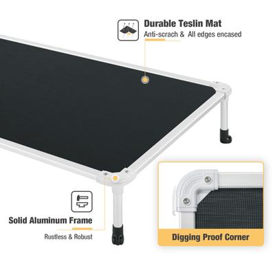 Show full view: Veehoo Chew-Proof Silver Aluminum Frame Elevated Dog Bed, Black, Large slide 2 of 12