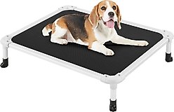 Veehoo Chew-Proof Silver Aluminum Frame Elevated Dog Bed, Black, Medium