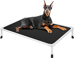 Veehoo Chew-Proof Silver Aluminum Frame Elevated Dog Bed, Black, X-Large