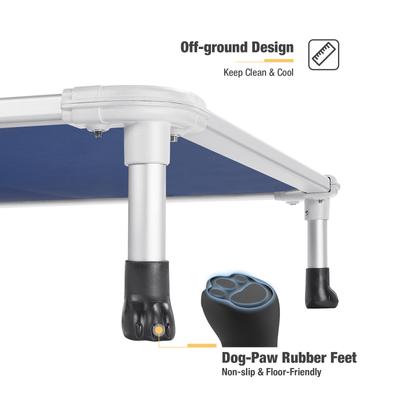 Show full view: Veehoo Chew-Proof Silver Aluminum Frame Elevated Dog Bed, Blue, Large slide 5 of 12