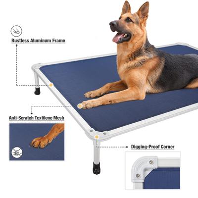 Show full view: Veehoo Chew-Proof Silver Aluminum Frame Elevated Dog Bed, Blue, XX-Large slide 7 of 12
