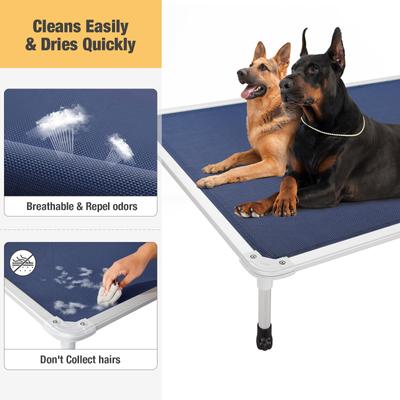 Show full view: Veehoo Chew-Proof Silver Aluminum Frame Elevated Dog Bed, Blue, XX-Large slide 5 of 12