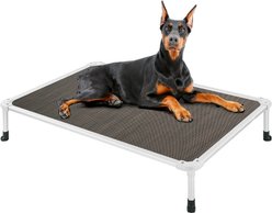 Veehoo Chew-Proof Silver Aluminum Frame Elevated Dog Bed, Brown, X-Large