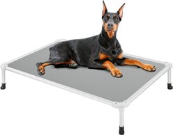 Veehoo Chew-Proof Silver Aluminum Frame Elevated Dog Bed, Sky Grey, X-Large