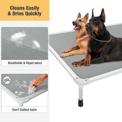 Show full view: Veehoo Chew-Proof Silver Aluminum Frame Elevated Dog Bed, Sky Grey, XX-Large slide 5 of 12