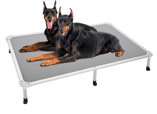 Show full view: Veehoo Chew-Proof Silver Aluminum Frame Elevated Dog Bed, Sky Grey, XX-Large slide 2 of 12