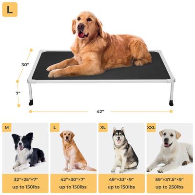 Show full view: Veehoo Chew-Proof Silver Metal Frame Elevated Dog Bed, Black, Large slide 5 of 11