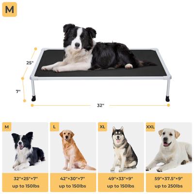 Show full view: Veehoo Chew-Proof Silver Metal Frame Elevated Dog Bed, Black, Medium slide 8 of 10
