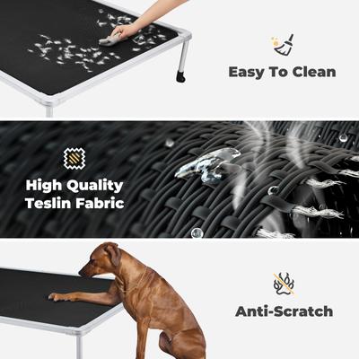 Show full view: Veehoo Chew-Proof Silver Metal Frame Elevated Dog Bed, Black, Medium slide 3 of 10
