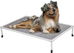 Veehoo Chew-Proof Silver Metal Frame Elevated Dog Bed, Black Silver, Medium
