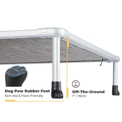 Show full view: Veehoo Chew-Proof Silver Metal Frame Elevated Dog Bed, Black Silver, Medium slide 4 of 10