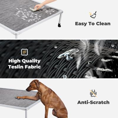 Show full view: Veehoo Chew-Proof Silver Metal Frame Elevated Dog Bed, Black Silver, Medium slide 3 of 10