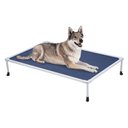 Veehoo Chew-Proof Silver Metal Frame Elevated Dog Bed, Blue, X-Large