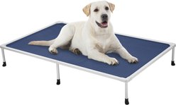 Veehoo Chew-Proof Silver Metal Frame Elevated Dog Bed, Blue, XX-Large