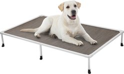 Veehoo Chew-Proof Silver Metal Frame Elevated Dog Bed, Brown, XX-Large