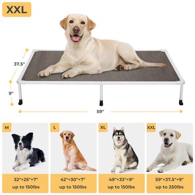 Show full view: Veehoo Chew-Proof Silver Metal Frame Elevated Dog Bed, Brown, XX-Large slide 5 of 10