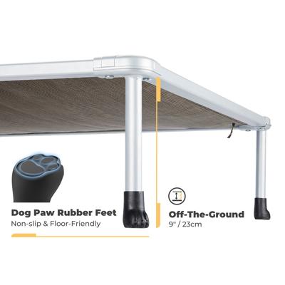 Show full view: Veehoo Chew-Proof Silver Metal Frame Elevated Dog Bed, Brown, XX-Large slide 4 of 10