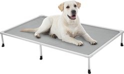 Veehoo Chew-Proof Silver Metal Frame Elevated Dog Bed, Sky Grey, XX-Large