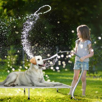 Show full view: Veehoo Chew-Proof Silver Metal Frame Elevated Dog Bed, Sky Grey, XX-Large slide 8 of 10