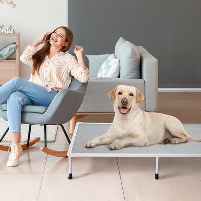 Show full view: Veehoo Chew-Proof Silver Metal Frame Elevated Dog Bed, Sky Grey, XX-Large slide 7 of 10