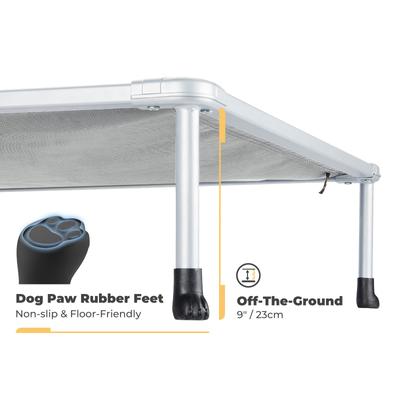 Show full view: Veehoo Chew-Proof Silver Metal Frame Elevated Dog Bed, Sky Grey, XX-Large slide 4 of 10