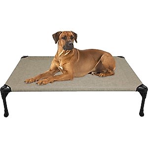 Veehoo Cooling Elevated Dog Bed, Beige Coffee, Large