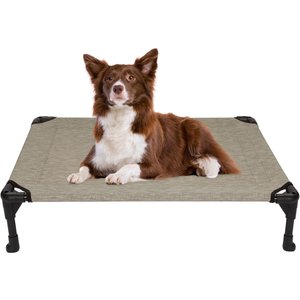 Veehoo Cooling Elevated Dog Bed, Beige Coffee, Medium