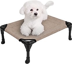 Veehoo Cooling Elevated Dog Bed, Beige Coffee, Small