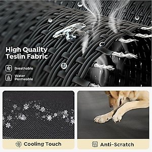 Veehoo Cooling Elevated Dog Bed, Black, Medium