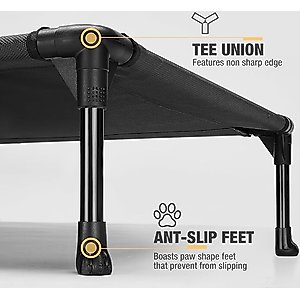 Veehoo Cooling Elevated Dog Bed, Black, Medium