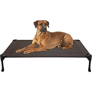 Veehoo Cooling Elevated Dog Bed, Brown, Large
