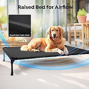 Veehoo Cooling Elevated Dog Bed, Sky Grey, Medium