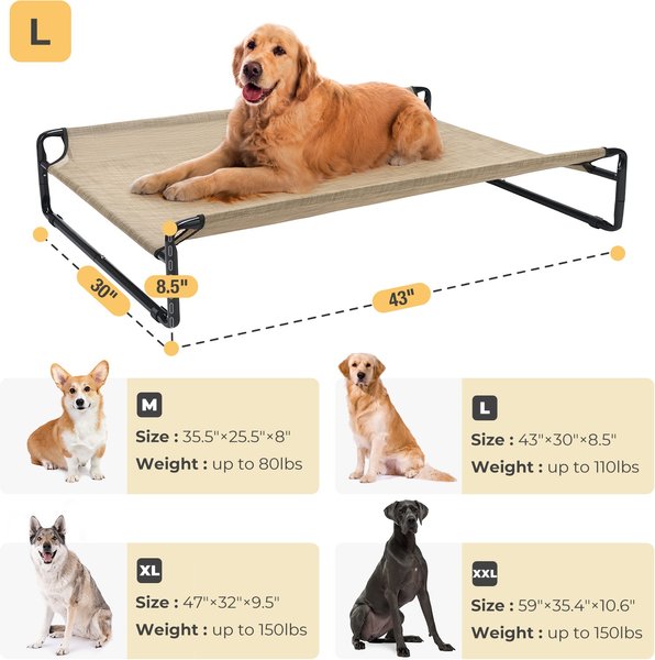 Show full view: Veehoo Original Cooling Elevated Dog Bed, Beige Coffee, Large slide 2 of 8