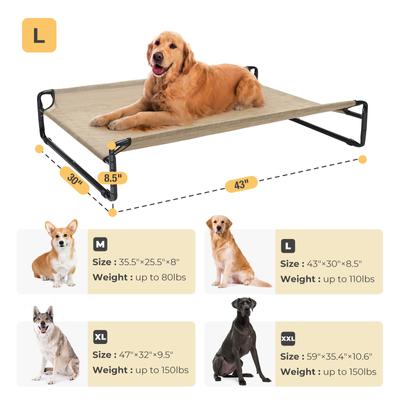 Show full view: Veehoo Original Cooling Elevated Dog Bed, Beige Coffee, Large slide 2 of 8