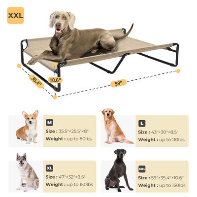 Show full view: Veehoo Original Cooling Elevated Dog Bed, Beige Coffee, XX-Large slide 2 of 7