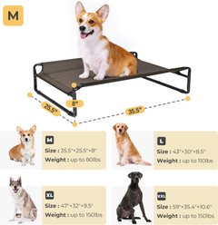 Veehoo Original Cooling Elevated Dog Bed, Brown, Medium slide 2 of 6