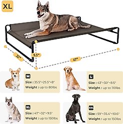 Veehoo Original Cooling Elevated Dog Bed, Brown, X-Large slide 2 of 6