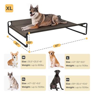 Show full view: Veehoo Original Cooling Elevated Dog Bed, Brown, X-Large slide 7 of 9