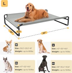 Veehoo Original Cooling Elevated Dog Bed, Sky Grey, Large slide 2 of 6