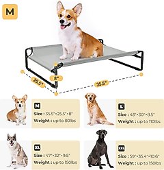 Veehoo Original Cooling Elevated Dog Bed, Sky Grey, Medium slide 2 of 6