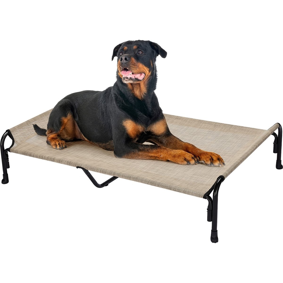 Veehoo Outdoor Elevated Dog Bed, Beige Coffee, XX-Large
