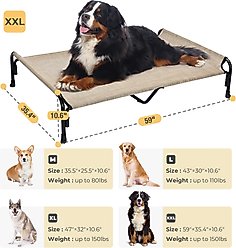 Veehoo Outdoor Elevated Dog Bed, Beige Coffee, XX-Large slide 2 of 9
