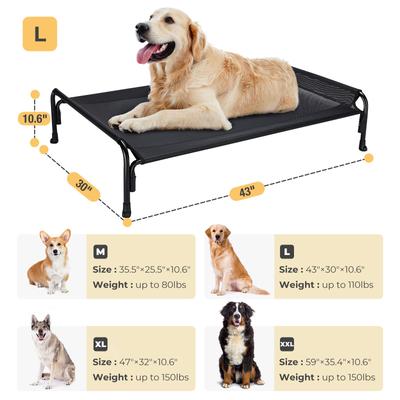 Show full view: Veehoo Outdoor Elevated Dog Bed, Black, Large slide 7 of 11