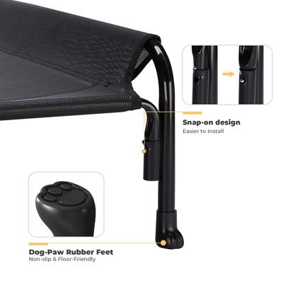 Show full view: Veehoo Outdoor Elevated Dog Bed, Black, Large slide 3 of 11