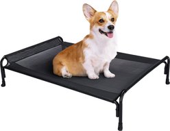 Veehoo Outdoor Elevated Dog Bed, Black, Medium
