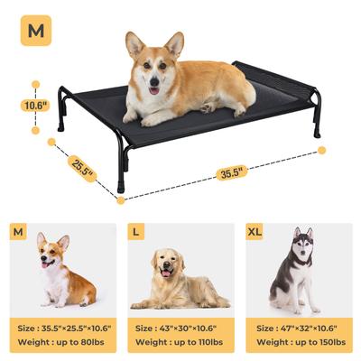 Show full view: Veehoo Outdoor Elevated Dog Bed, Black, Medium slide 9 of 11