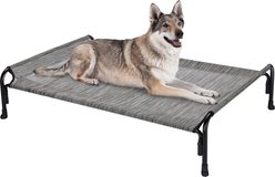 Veehoo Outdoor Elevated Dog Bed, Black Silver, Large